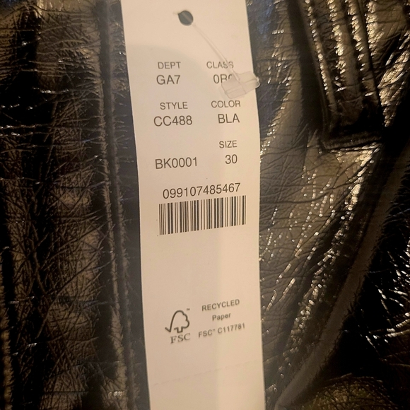 J Crew Black Classic Straight Faux Leather Pants Size 30 New!! - Picture 7 of 13